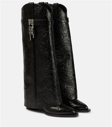 givenchy shark stivali bassi|Shark Lock Cowboy leather knee.